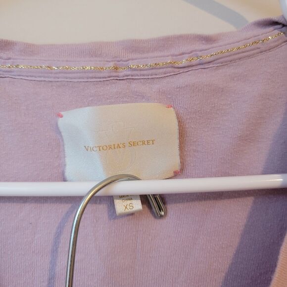 Victorias Secret Pajama Set Thermal Pink Striped Metallic Y2k Style Xs - Picture 4 of 6